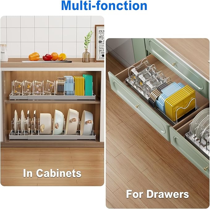 Mustorn 2 Pack Pots and Pans Organizer Under Cabinet - Image 3