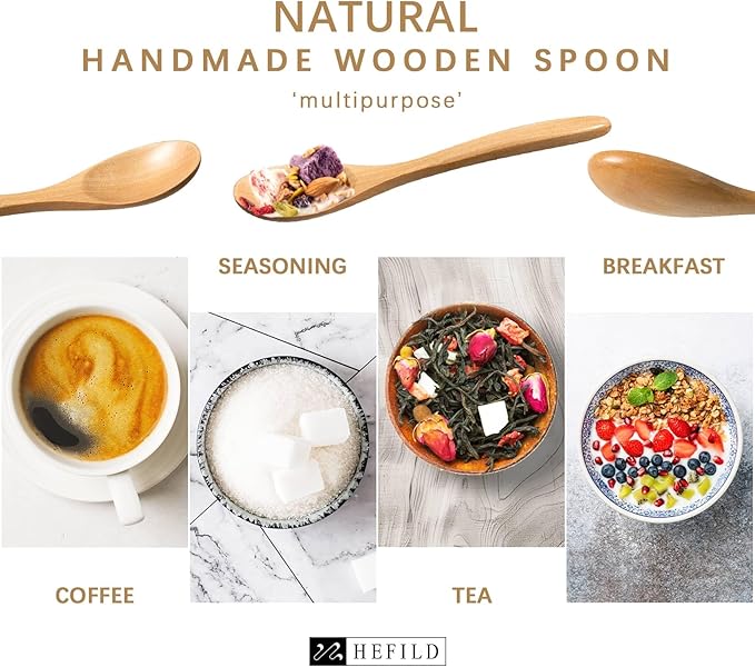 2 PCS Small Wooden Spoons, 5.8 Inch Honey Spoons - Image 5