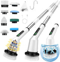 Shower Scrubber with Long Handle, Shower Cleaner Brush with 8 Brush Heads by CTMAST