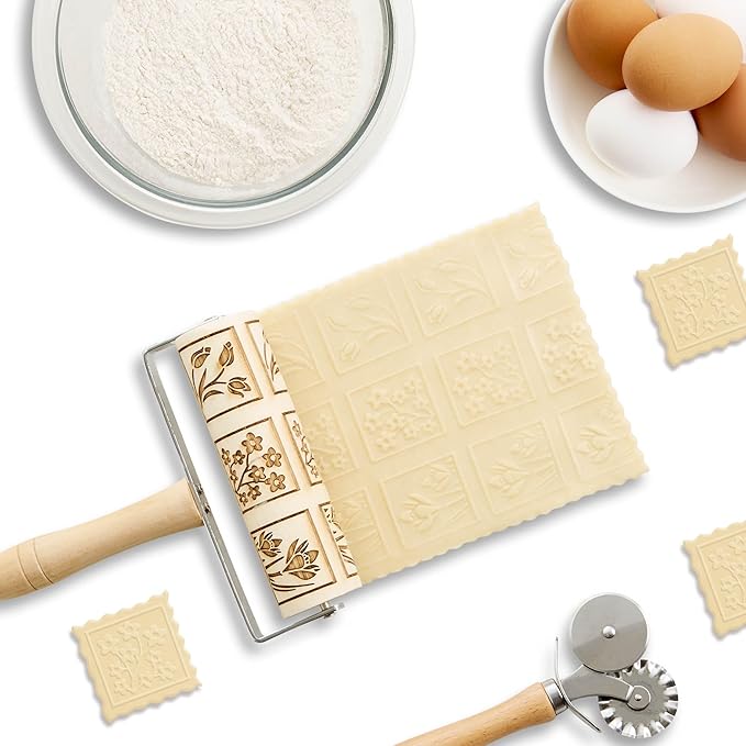 Mrs. Anderson’s Baking Mini Embossing Rolling Pin, Spring Flowers Design - Image 3