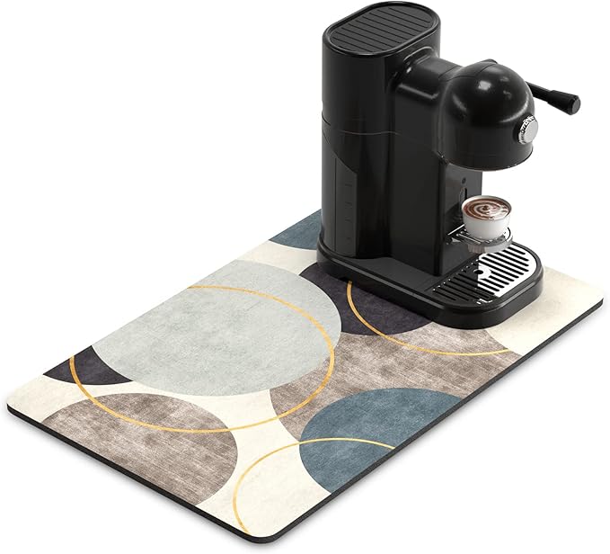 Rnivvi Coffee Mat, Hide Stain Rubber Backed Absorbent Dish Drying Pad by Rnivvi