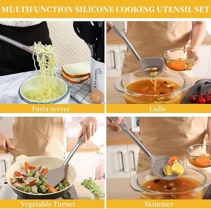 Silicone Kitchen Cooking Utensils Set - Image 2