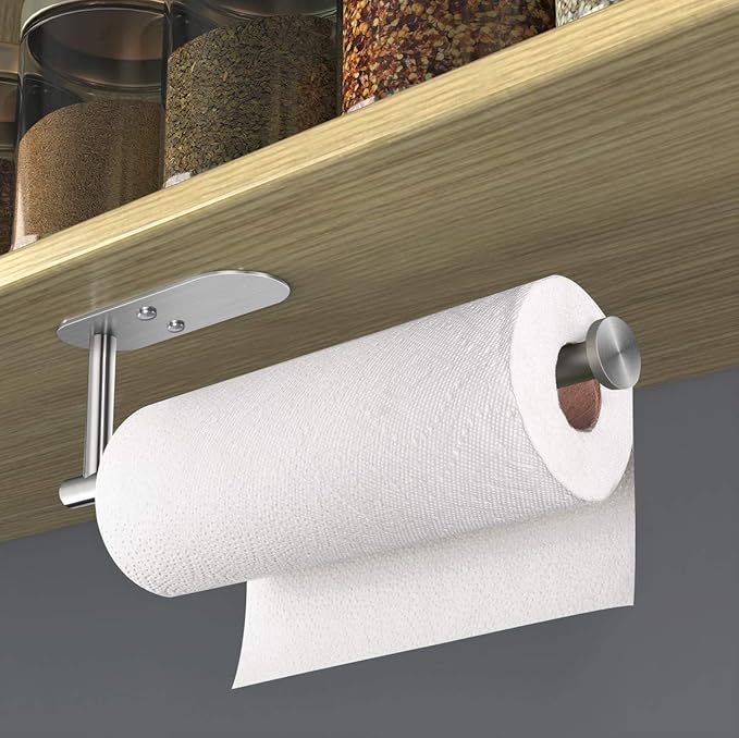 VAEHOLD Adhesive Paper Towel Holder Under Cabinet Mount, Wall Mounted Paper - Image 6