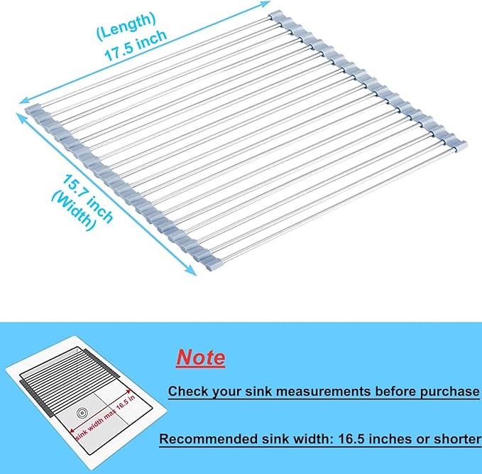 Seropy Roll Up Dish Drying Rack Over Sink Over The Sink Dish Drying Rack - Image 4