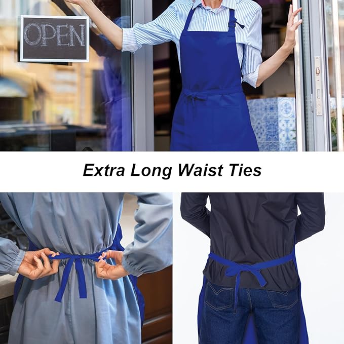 15 Pcs Adult Aprons Bulk with Pockets Adjustable Bib Chef Apron - Image 4