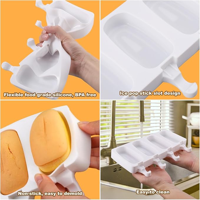 Juome Cake Pop Mold Kit, 2 Pack 8 Cavities Cakesicle Molds Silicone - Image 6