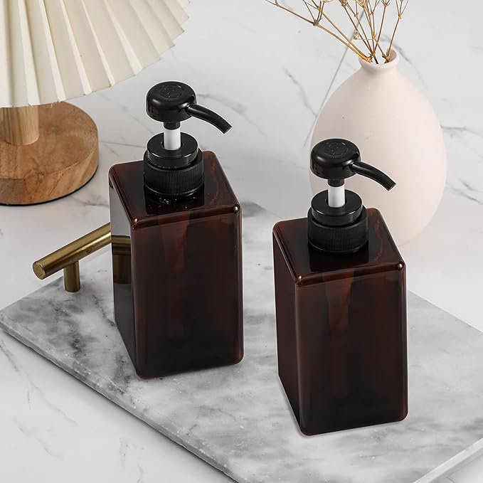 Pump Bottle, Refillable Plastic Empty Lotion Soap Dispenser Liquid Container - Image 2