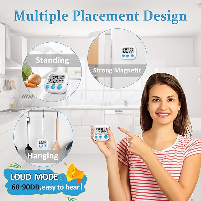 ZILLEEN 12 Pack Kitchen Timers for Cooking Digital Classroom Timers for Kids - Image 2