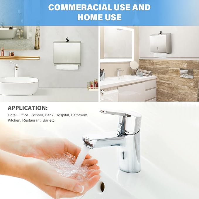 Paper Towel Dispenser Wall Mount Commercial, C Fold Multifold Hand Paper Towel - Image 6