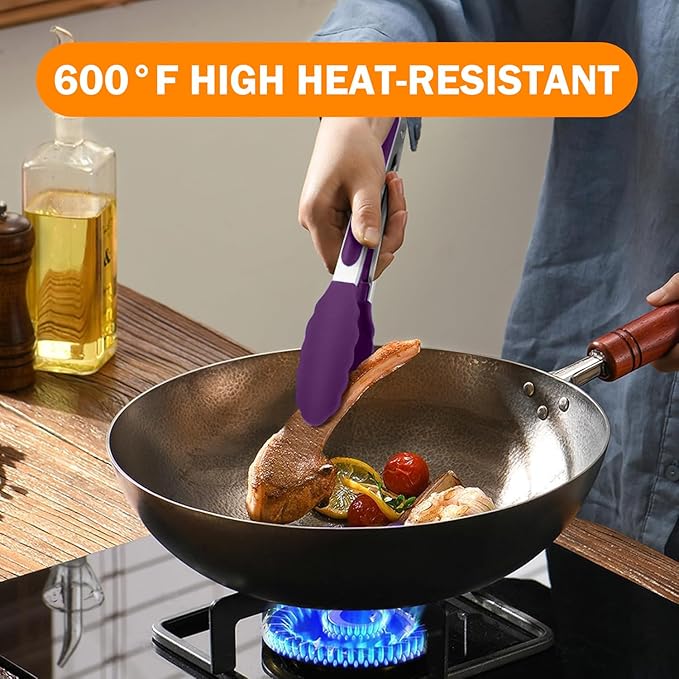 Tongs for Cooking, 600ºF High Heat-Resistant Stainless Steel Kitchen Tongs - Image 9