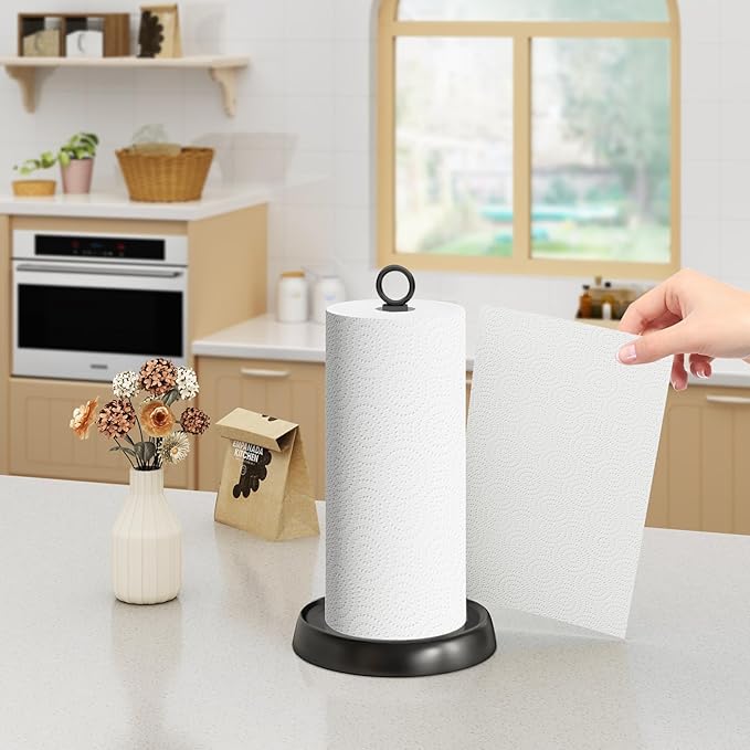 Paper Towel Holder Countertop, Stainless Steel, Weighted Base - Image 6