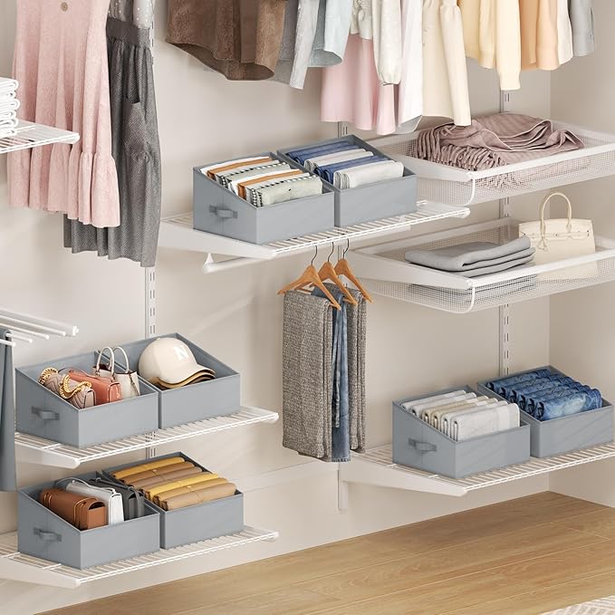 DIMJ Storage Bins for Closet, Trapezoid Storage Bins - Image 6