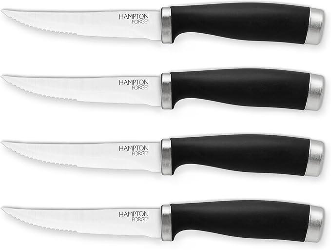 Hampton Forge Epicure–4PieceSteak KnifeSet–Black by HamptonForge