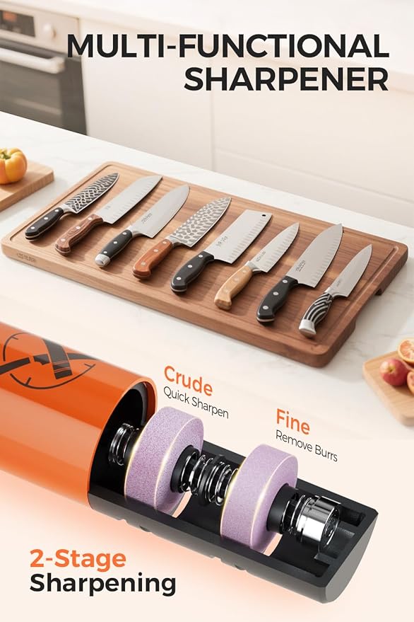 Electric Knife Sharpener, 3 Speed Max 7000RPM Handheld Sharpener - Image 5