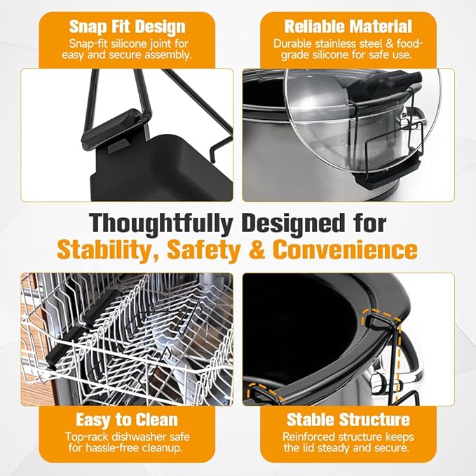 SOPHICO Slow Cooker Lid Holder for Cooking, Hand Free Pot Lid Organizer - Image 4