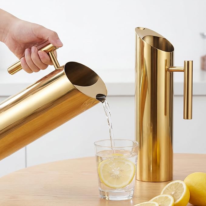 Funnymoom 3 Pack 70oz/2l Stainless Steel Water Pitcher Modern Metal Pitcher - Image 6