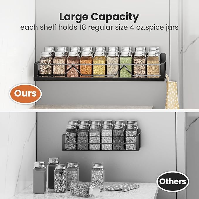 Mystozer 16.9 Inch Wide Large Capacity Magnetic Spice Rack - Image 5