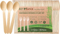 ECOSANX® 120 PCs Wooden spoons for eating, 6.5" Splinter Free small disposable by ECOSANX