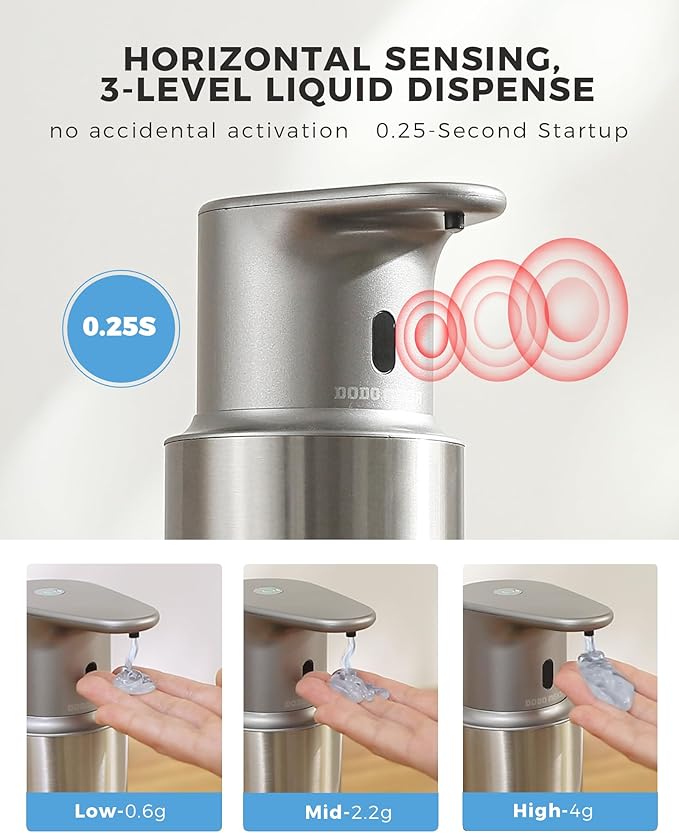 Automatic Liquid Soap Dispenser Touchless, 304 Stainless Steel Bottle Body - Image 3