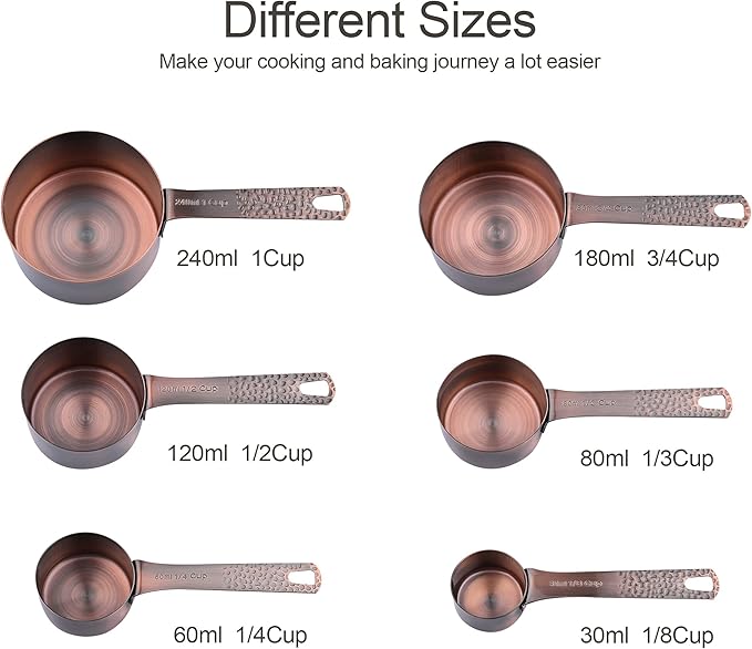 Measuring Cups and Spoons Set 14, Copper Measuring Cups and Spoons Set - Image 4