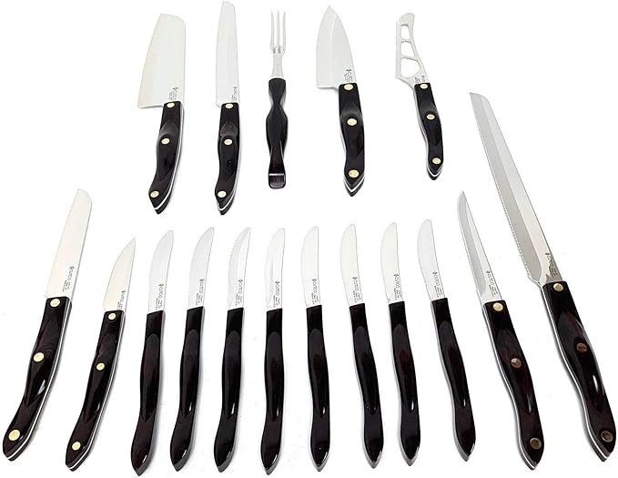 Cutco 19 Pc Kitchen Knife Set Cherry Wood Stand - Image 3