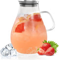 Glass Pitcher With Lid, 2.5 Liter 85 oz Glass Water Pitcher by WARMSIMPLE
