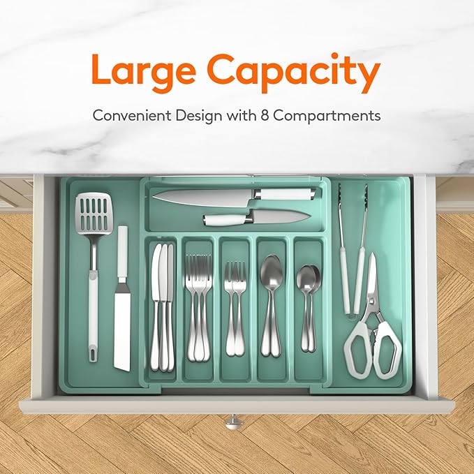 Lifewit Silverware Drawer Organizer, Expandable Utensil Tray - Image 2