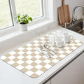 17" x 32" Checkered Dish Drying Mat by Unknown