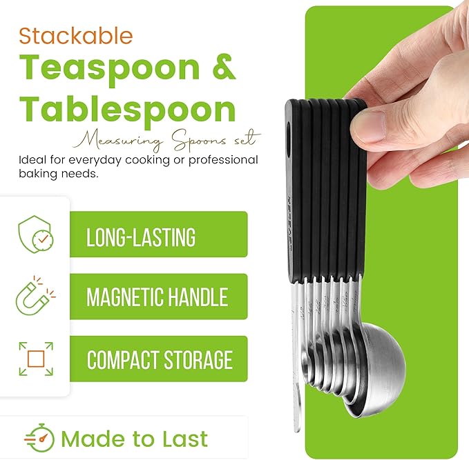 Spring Chef Stainless Steel Magnetic Measuring Spoons Set of 8 - Image 6