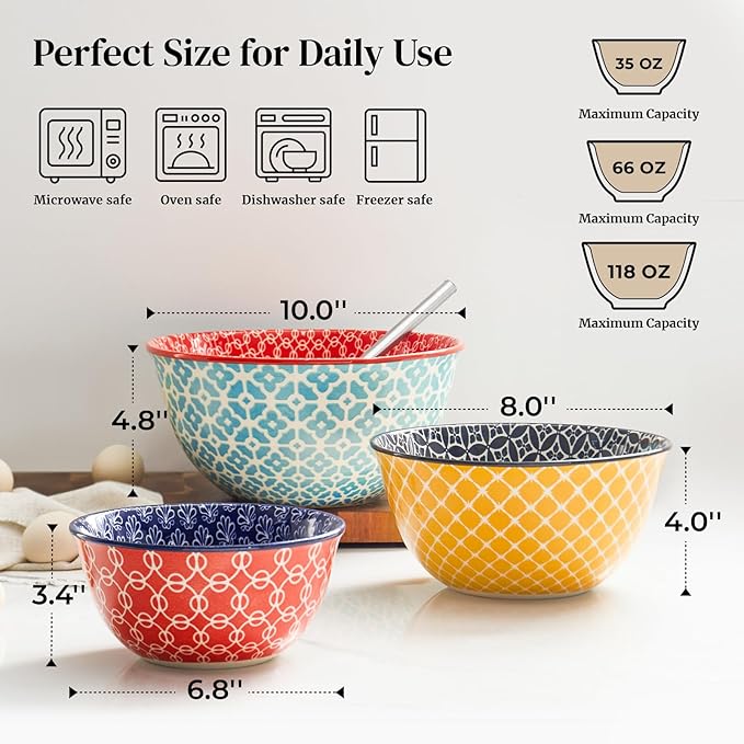 DOWAN Mixing Bowls, Ceramic Mixing Bowls - Image 2