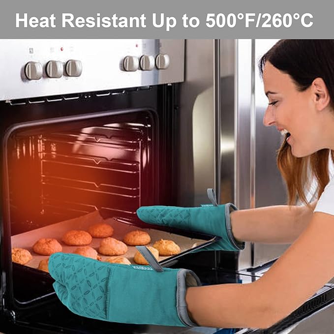 KEGOUU Oven Mitts and Pot Holders 6pcs Set, Kitchen Oven Glove High Heat - Image 6