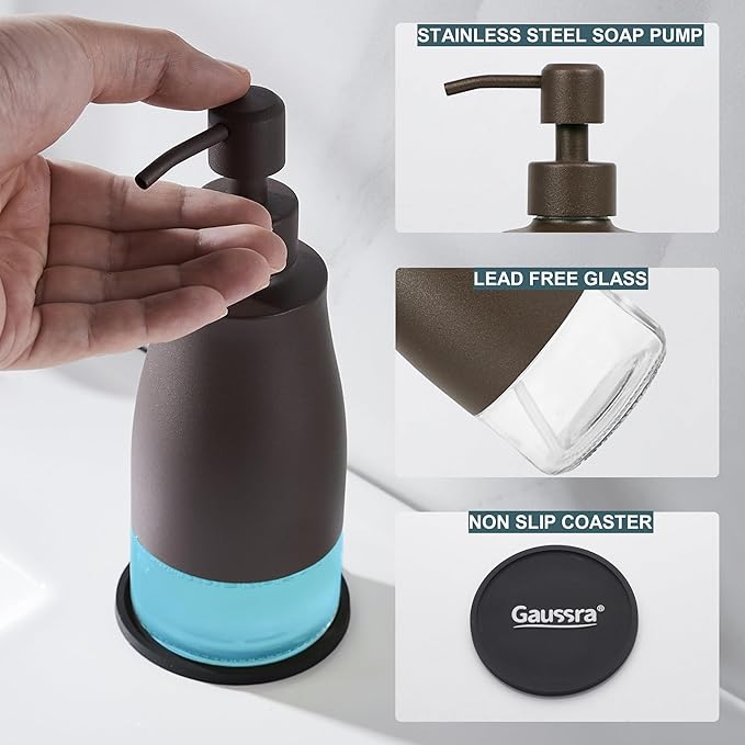 Gaussra Matte Brown Soap Dispenser - Image 4