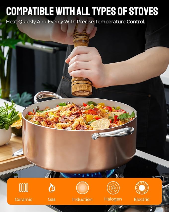 BEZIA 8 Quart Nonstick Stock Pot - Image 5