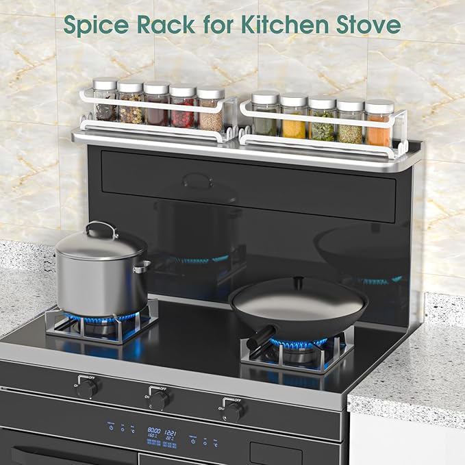 LUCYCAZ 2 Pack Wall Mounted Spice Rack - Image 9