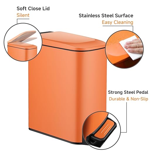 TIPGO Small Bathroom Trash Can - Image 4