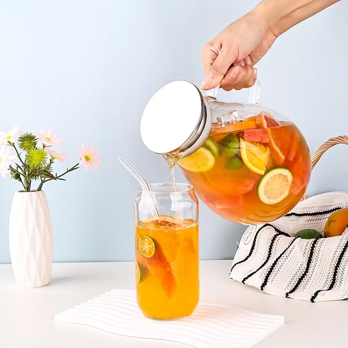 2500ml Glass Pitcher with Lid, 88 Ounces with Precise Scale Line, Hot/Cold - Image 3