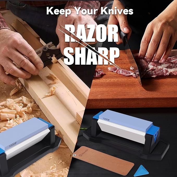 Knife Sharpening Stone, tri stone knife sharpener, 3 Sides Grit 400/1000/5000 - Image 5