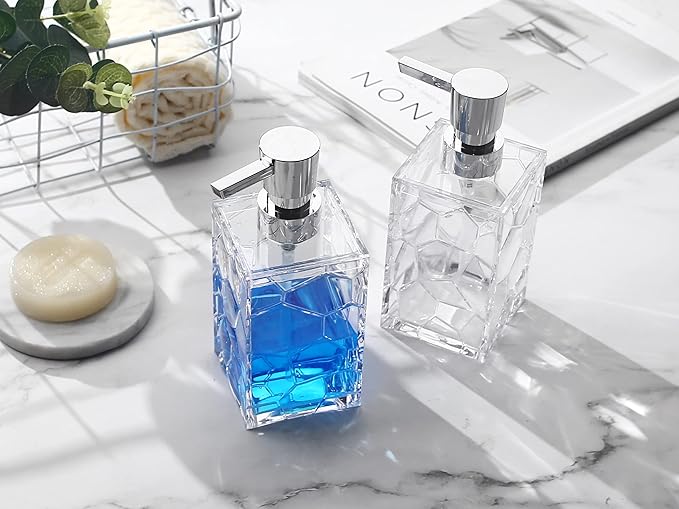 2 Pack Clear Rust Proof Soap Dispenser, Acrylic Plastic Hand Soap Lotion - Image 5