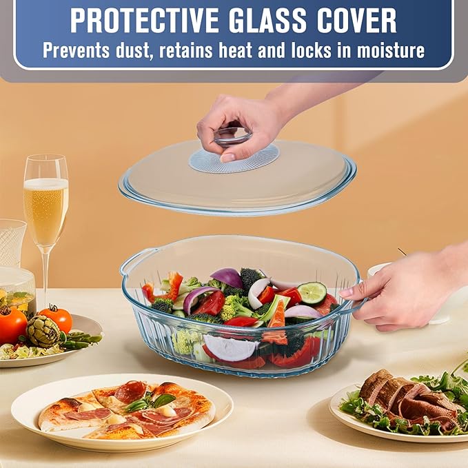 Glass Baking Dishes for Oven, 2 Pack Casserole Dishes - Image 6