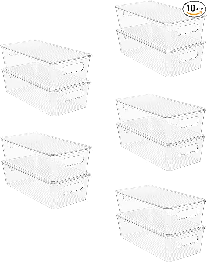 Vtopmart 10pcs Clear Organizers and Storage Bins by Vtopmart
