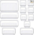 Manalete Drawer Organizers Set of 12, 4 Sizes Clear Plastic Drawer Organizers by Manelete