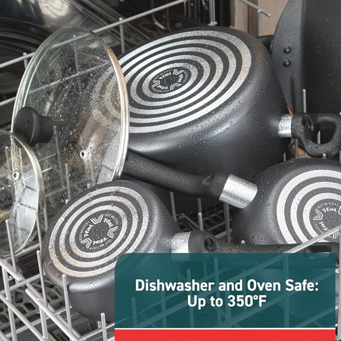 T-fal Initiatives Nonstick Cookware Set 6 Piece Oven Safe 350F Cookware - Image 7