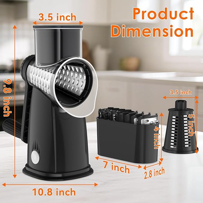 MealHelper 5 Blade Rotary Cheese Grater and Vegetable Chopper - Image 8