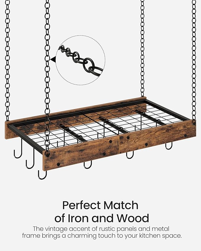 CHOEZON Hanging Pot Rack, Vintage Pot Hangers - Image 6