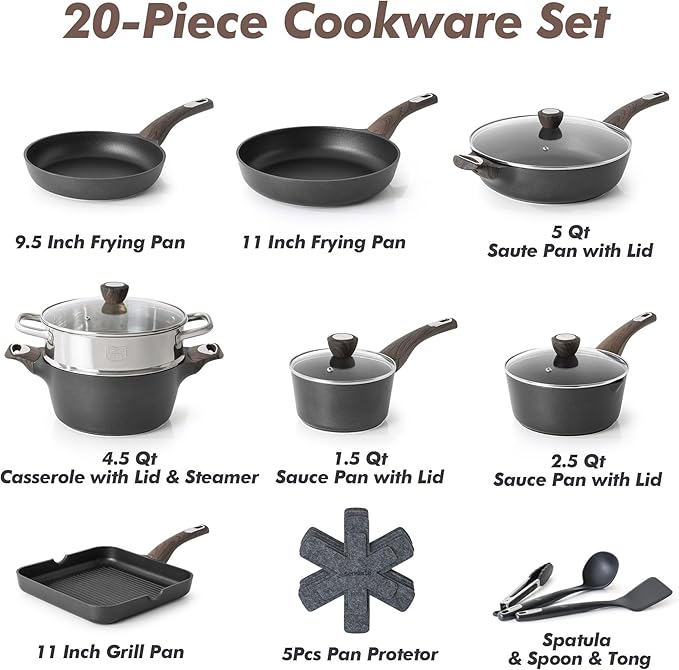 SENSARTE Pots and Pans Set Nonstick, Non-toxic Healthy Non Stick Kitchen - Image 3