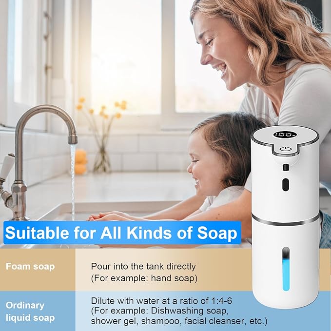 OHIFAST Automatic Foaming Soap Dispenser Touchless, USB Rechargeable Smart Hand - Image 6