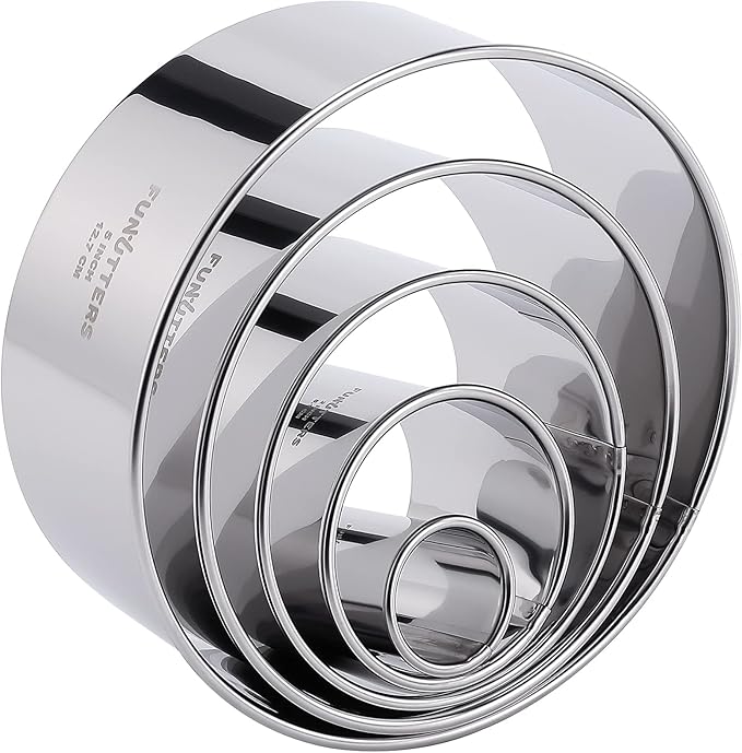Cookie Cutter Set, Measuring 1'', Round Metal Baking Rings - Image 8