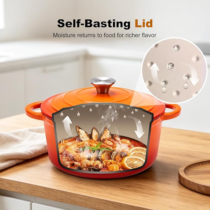 Enameled Cast Iron Dutch Oven - 7QT Pot - Image 4