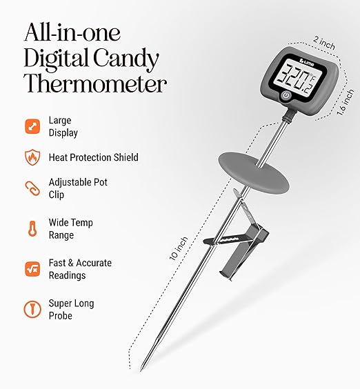 Digital Candy Thermometer with Pot Clip, Instant Read Kitchen Thermometer - Image 3
