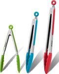 Anaeat Non-Stick Silicone Locking Tong Set of 3 by Anaeat